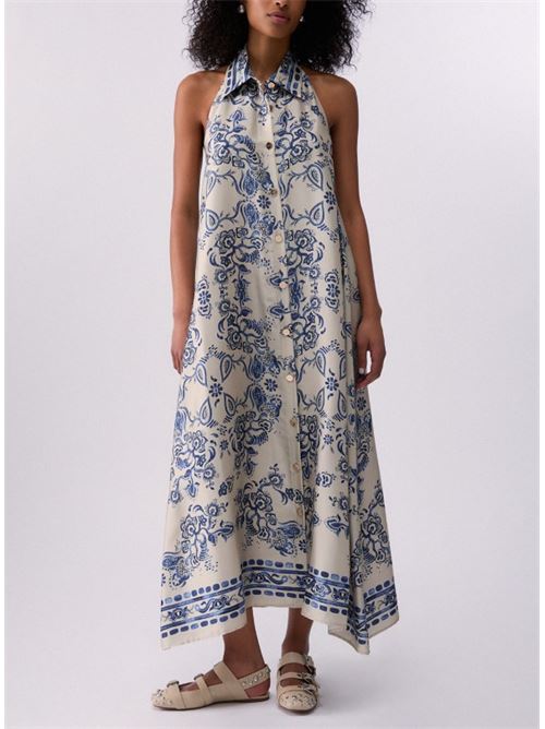 Abito lungo con stampa foulard Liu Jo | CA6332TS55.P9652